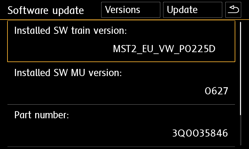 Compatible Software version for Volkswagen CarPlay/Android Auto